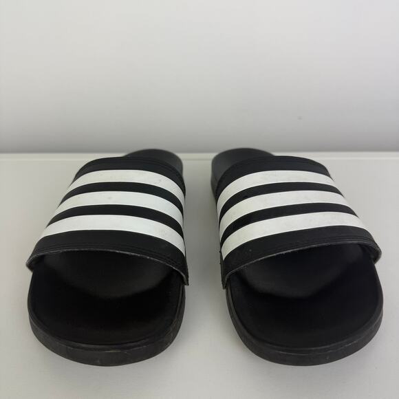 Adidas Unisex Adilette Comfort Casual Core Black/White Slide Sandals US 5M 7W - Picture 5 of 9